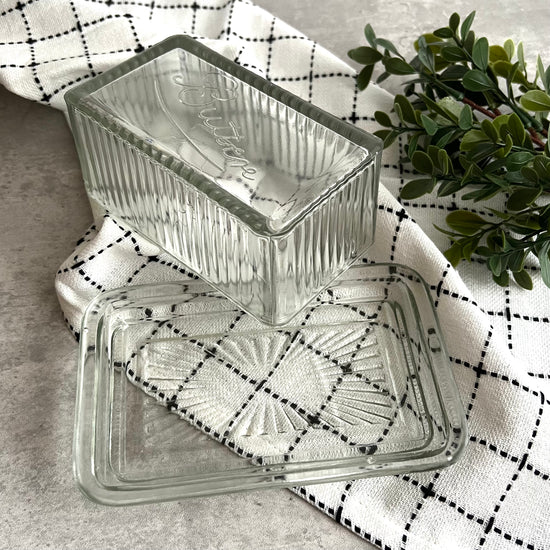 Glass butter dish