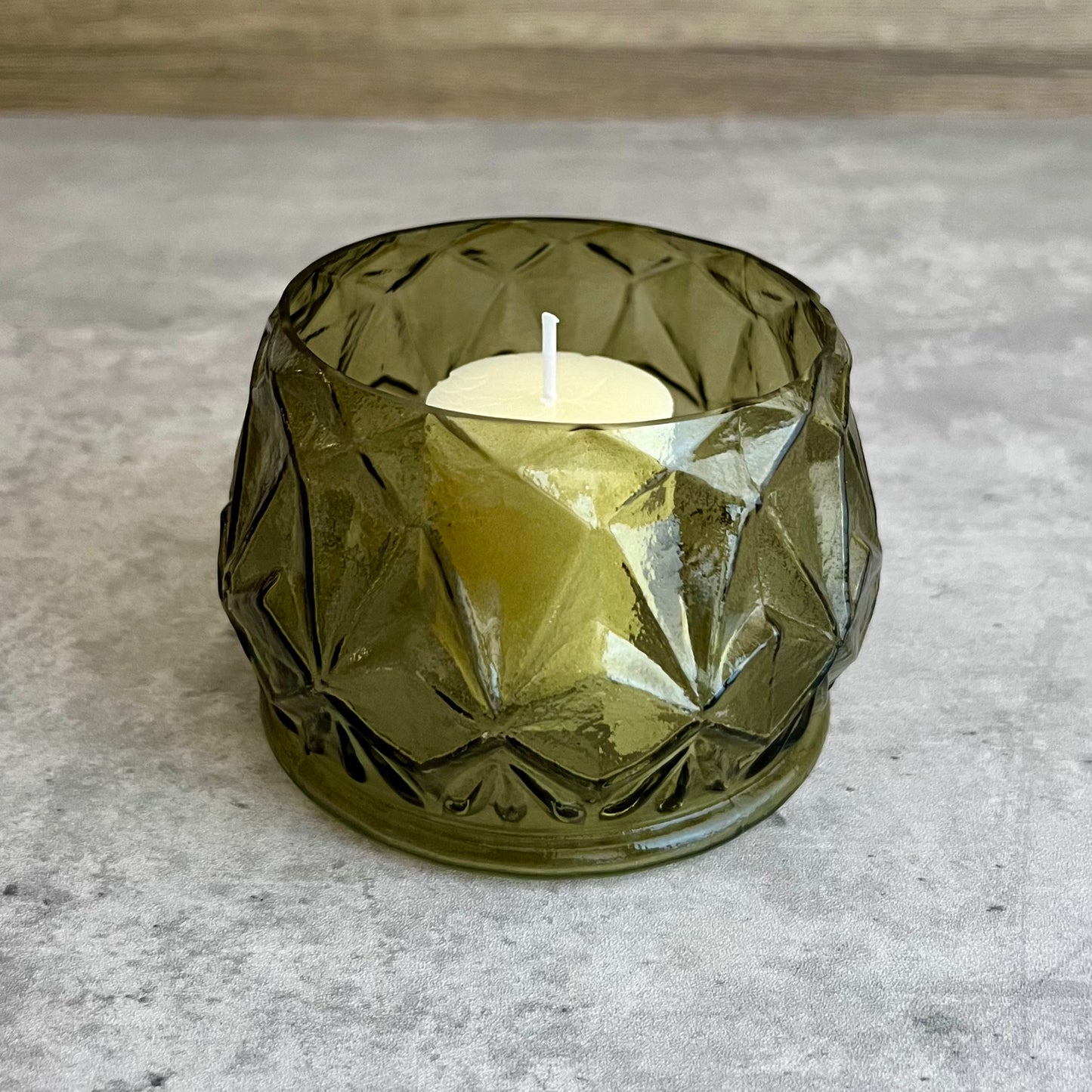 Green Glass Votive Holder