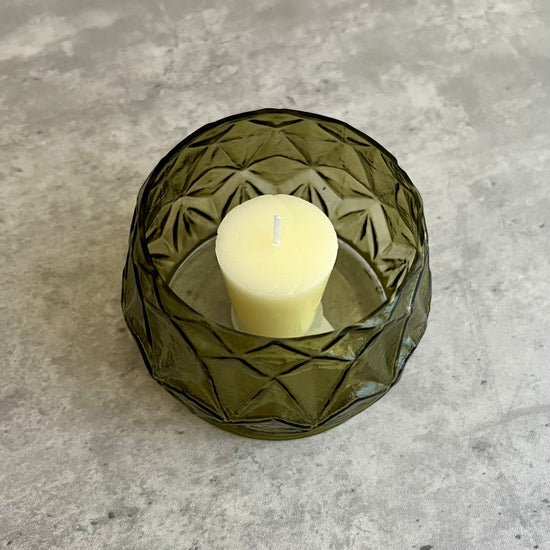 Green Glass Votive Holder