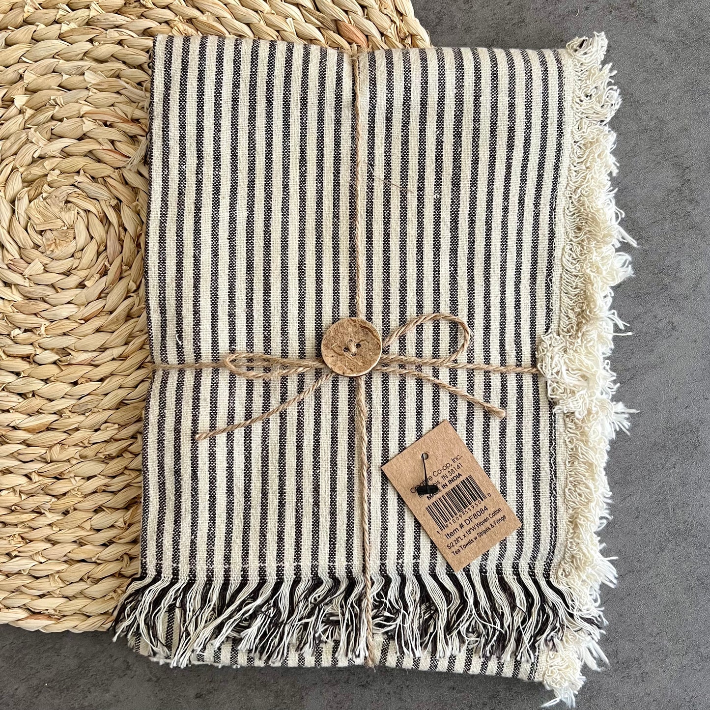 Cotton Tea Towel with Fringe