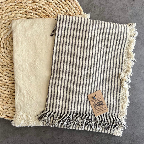 Cotton Tea Towel with Fringe 