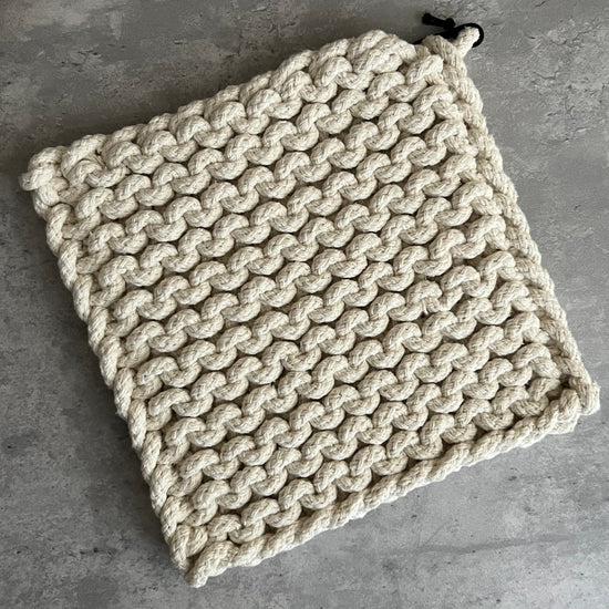 White Crochet Trivet 